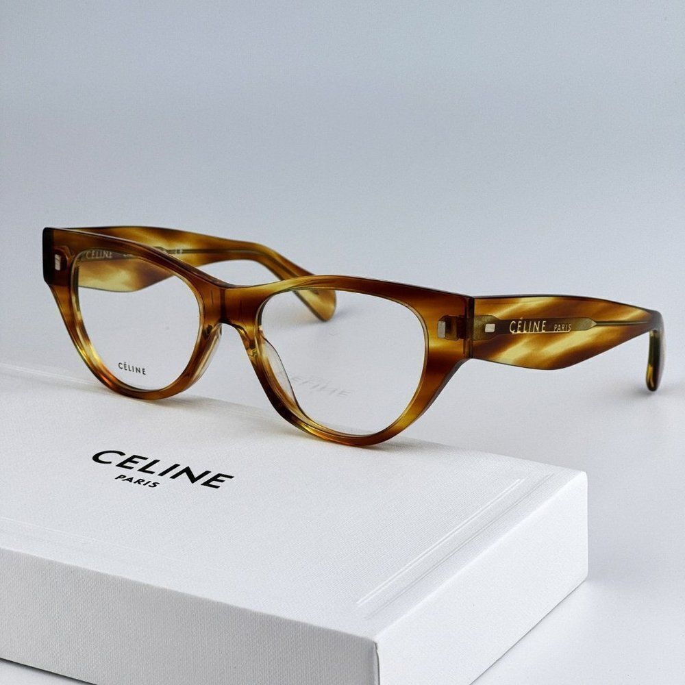 NEW Celine CL50012I 056 Havana Cat Eye Women Eyeglasses CL 50012I - Picture 2 of 10